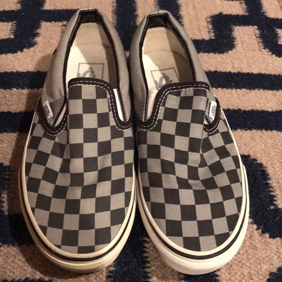 white grey checkered vans